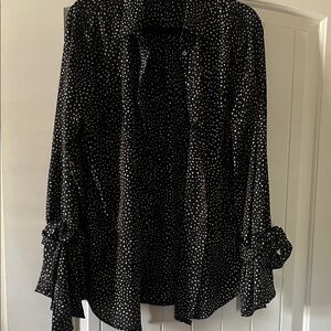 Banana Republic Black and White Dotted Blouse